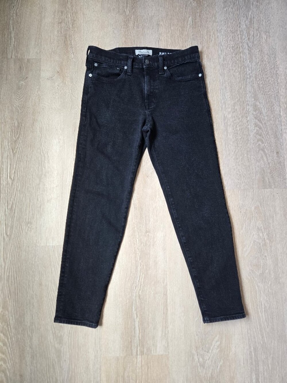 Madewell Relaxed Tapered Black Jeans Men's 30x30 Stretch Denim Preowned Cotton